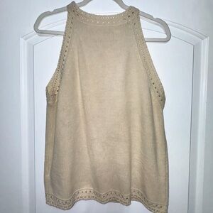 SHEIN Cream Crochet Trim Tank Top